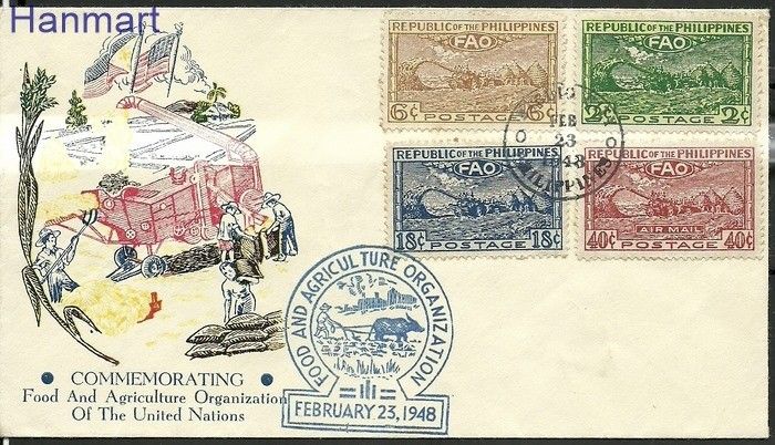 Znaczek Filipiny 1948 Mi 483-486 FDC