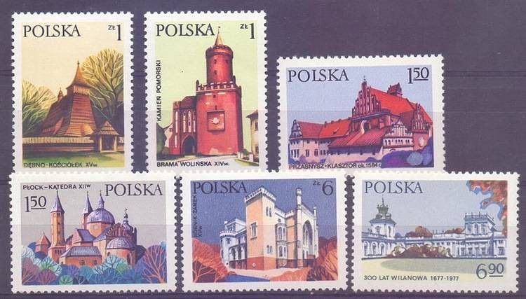 Znaczek Polska 1977 Mi 2531-2536 Fi 2384-2389 Czyste **