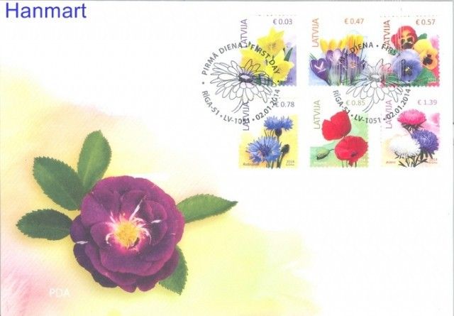 Znaczek Łotwa 2014 Mi 882-887 FDC