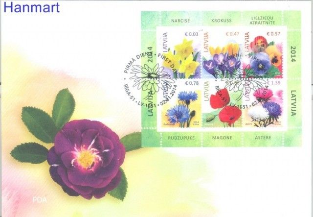 Znaczek Łotwa 2014 Mi bl 34 FDC
