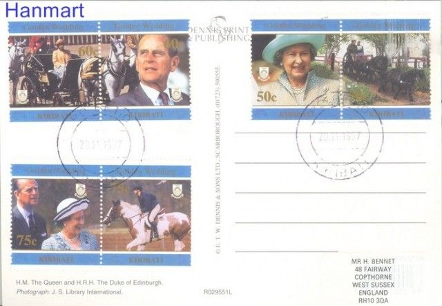 Znaczek Kiribati 1997 Mi par 754-759b Karty pocztowe stemplowane