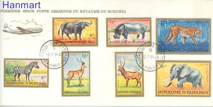 Znaczek Burundi 1964 Mi 102-108 FDC
