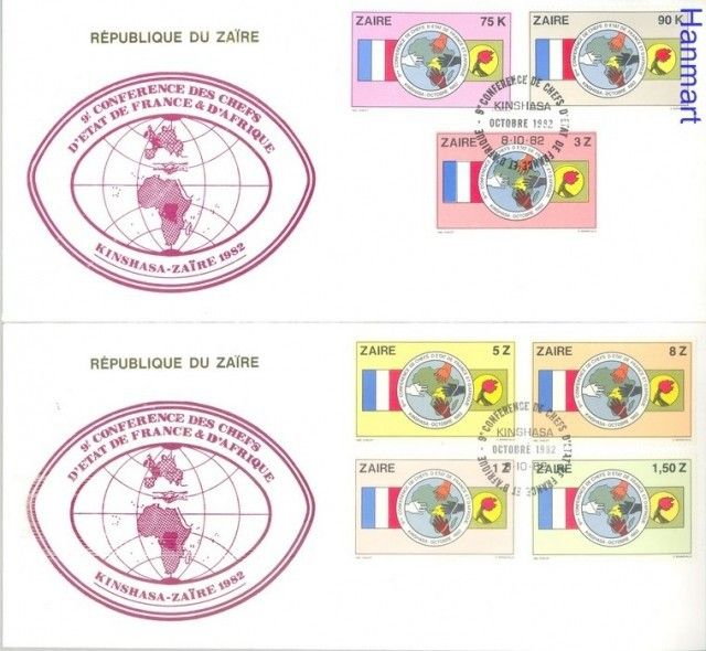 Znaczek Kongo Kinszasa / Zair 1982 Mi 772-778 FDC