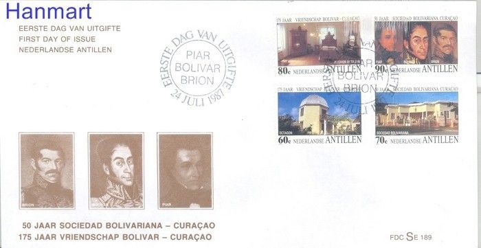 Znaczek Antyle Holenderskie 1987 FDC
