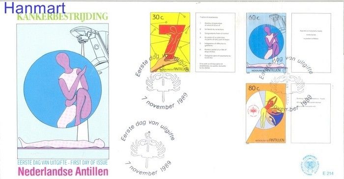 Znaczek Antyle Holenderskie 1989 Mi 668-670 FDC