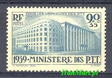 Znaczek Francja 1939 Mi 442 Z podlepką *