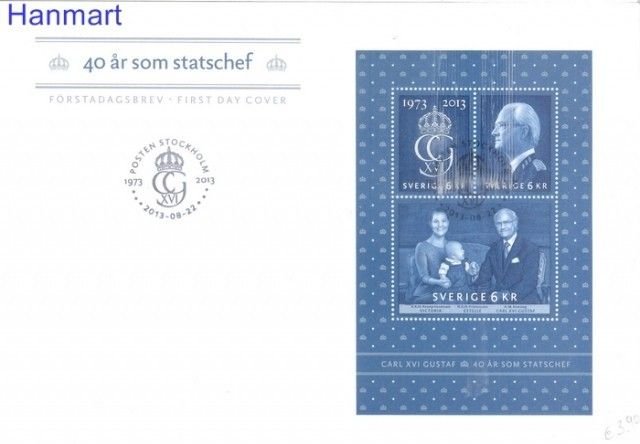 Znaczek Szwecja 2013 Mi bl 44 FDC