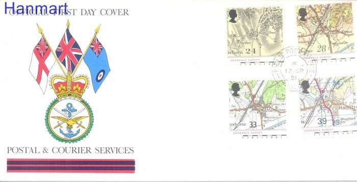Znaczek Wielka Brytania 1991 Mi 1363-1366 FDC