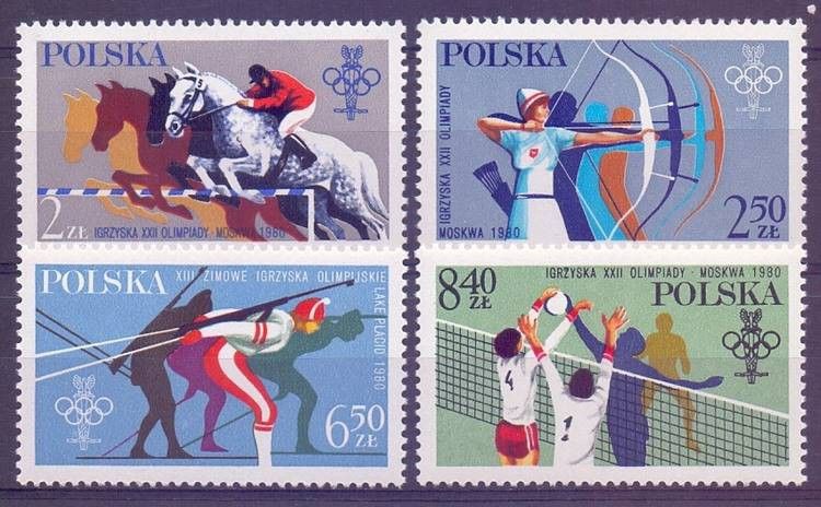 Znaczek Polska 1980 Mi 2674-2677 Fi 2526-2529 Czyste **