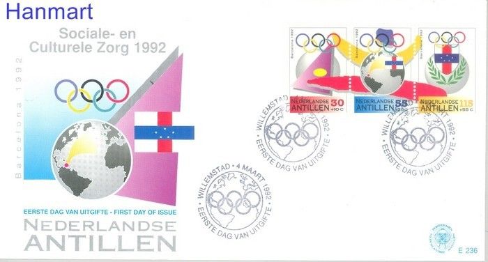 Znaczek Antyle Holenderskie 1992 Mi 745-747 FDC