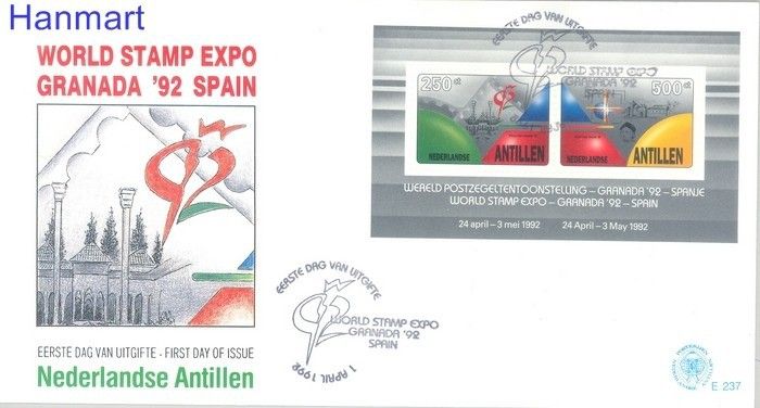 Znaczek Antyle Holenderskie 1992 Mi bl 38 FDC