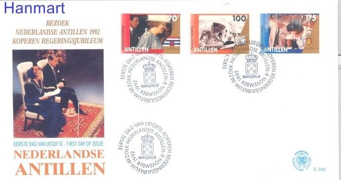 Znaczek Antyle Holenderskie 1992 Mi 763-765 FDC