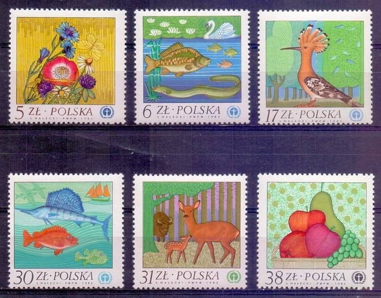Znaczek Polska 1983 Mi 2850-2855 Fi 2702-2707 Czyste **