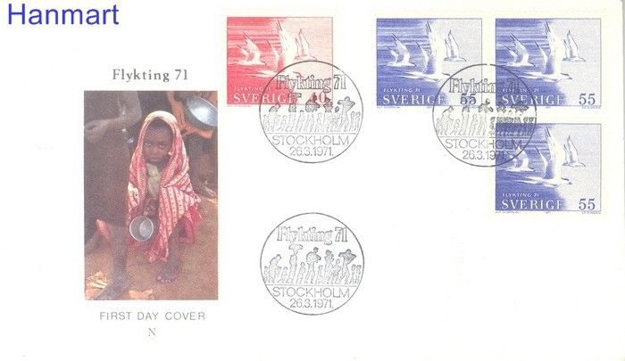 Znaczek Szwecja 1971 Mi 704A-705Dr FDC