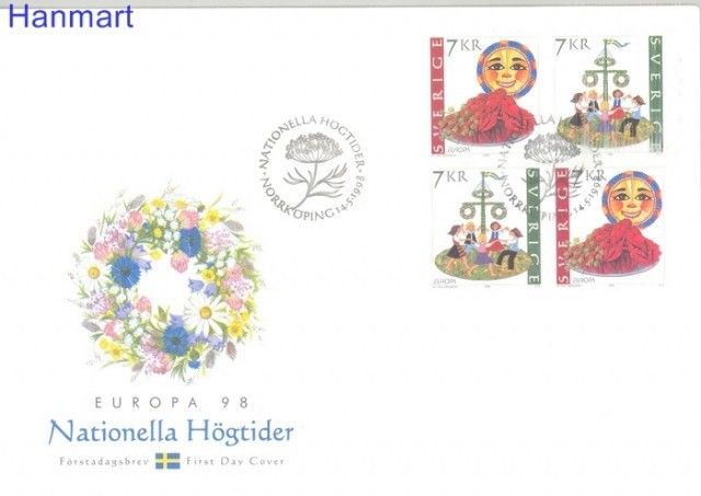Znaczek Szwecja 1998 Mi 2058Dl-2059Dr FDC
