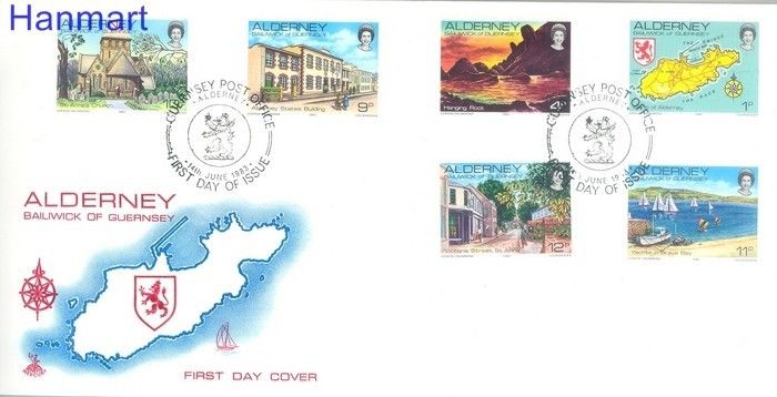 Znaczek Guernsey 1983 Mi 7-12 FDC