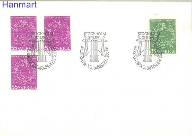 Znaczek Szwecja 1971 Mi 713-714C FDC