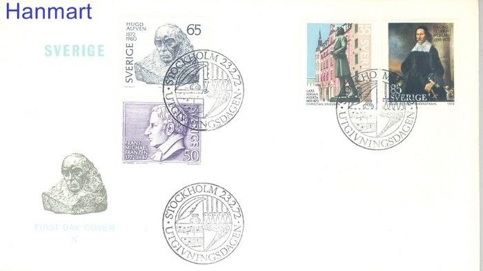 Znaczek Szwecja 1972 Mi 742-745 FDC