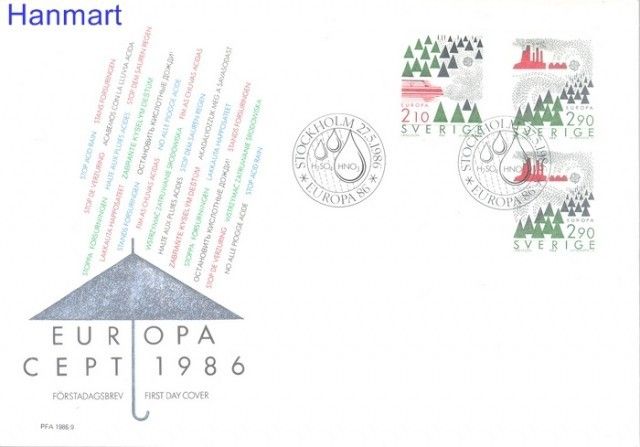 Znaczek Szwecja 1986 Mi 1397C-1398Du FDC