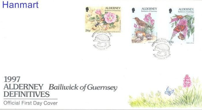 Znaczek Alderney 1997 Mi 100-102 FDC