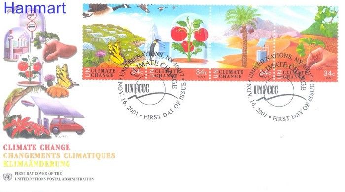 Znaczek Narody Zjednoczone Nowy Jork 2001 Mi 884-887 FDC