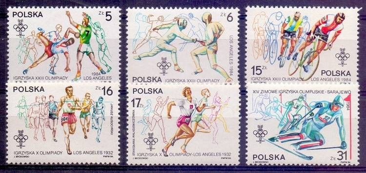 Znaczek Polska 1984 Mi 2913-2918 Fi 2765-2770 Czyste **