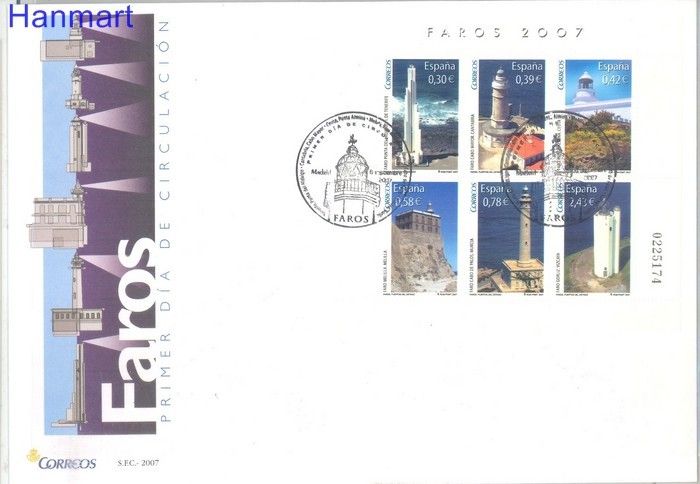 Znaczek Hiszpania 2007 Mi bl 162 FDC