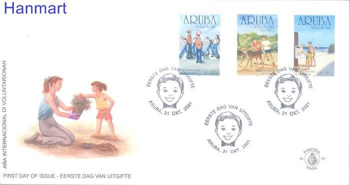 Znaczek Aruba 2001 Mi 282-284 FDC