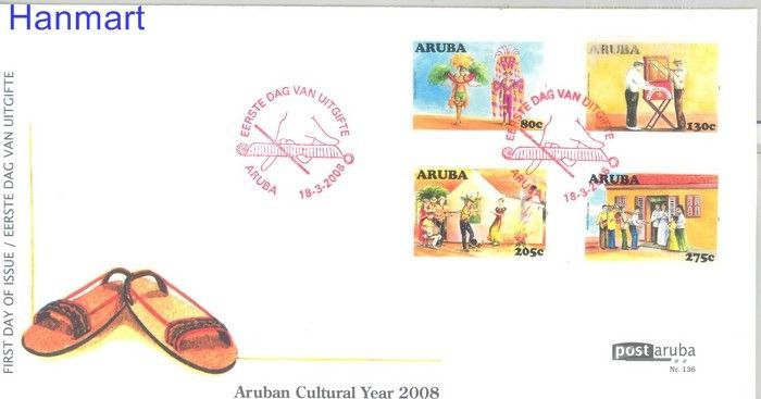 Znaczek Aruba 2008 Mi 407-410 FDC