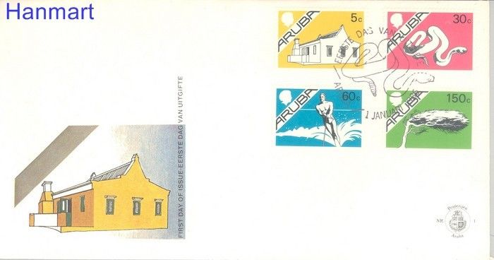 Znaczek Aruba 1986 Mi 5, 7, 9, 11 FDC
