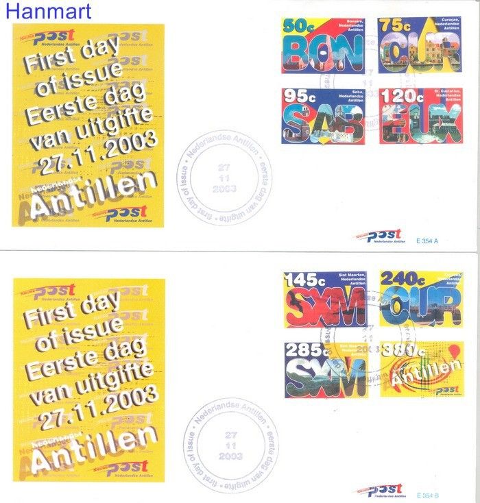 Znaczek Antyle Holenderskie 2003 Mi 1254-1261 FDC