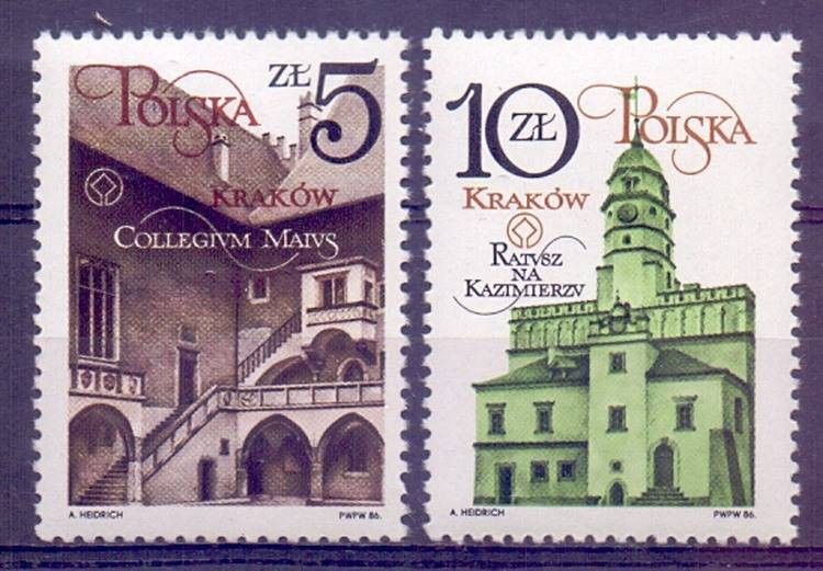 Znaczek Polska 1986 Mi 3016-3017 Fi 2869-2870 Czyste **