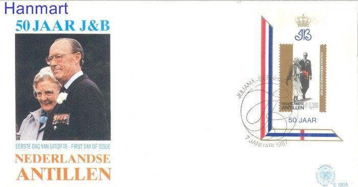 Znaczek Antyle Holenderskie 1987 Mi bl31a FDC