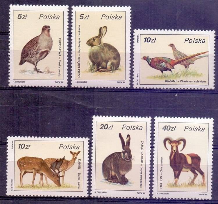 Znaczek Polska 1986 Mi 3019-3024 Fi 2871-2876 Czyste **