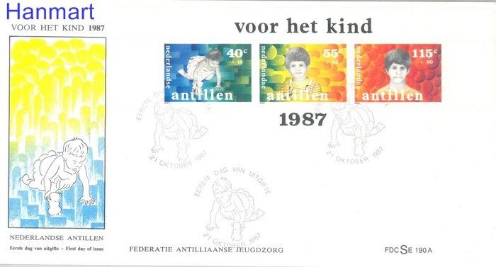 Znaczek Antyle Holenderskie 1987 Mi bl32b FDC