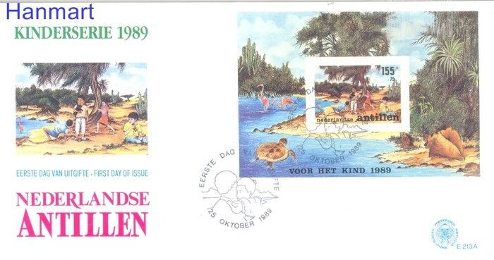 Znaczek Antyle Holenderskie 1989 Mi bl34 FDC