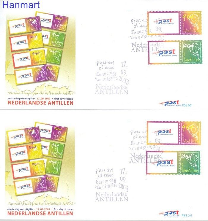 Antyle Holenderskie 2003 Mi 1229, 1235 FDC