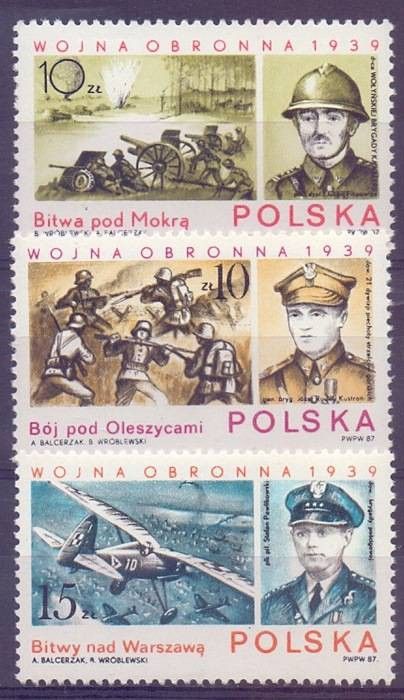 Znaczek Polska 1987 Mi 3113-3115 Fi 2965-2967 Czyste **