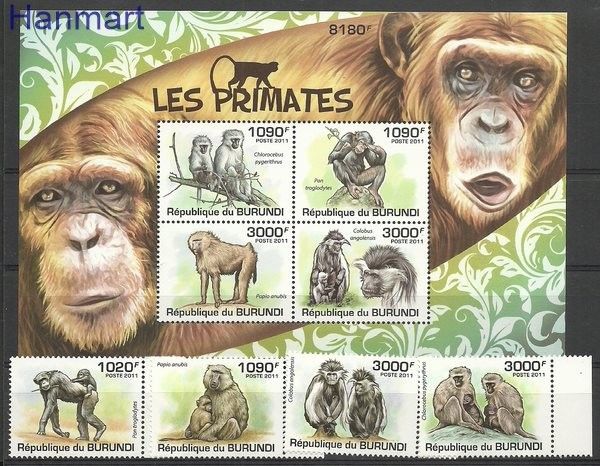 Znaczek Burundi 2011 Mi 2078-2085+bl164 Czyste **