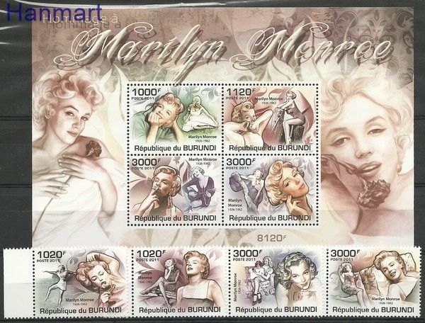 Znaczek Burundi 2011 Mi 2218-2221+bl182 Czyste **