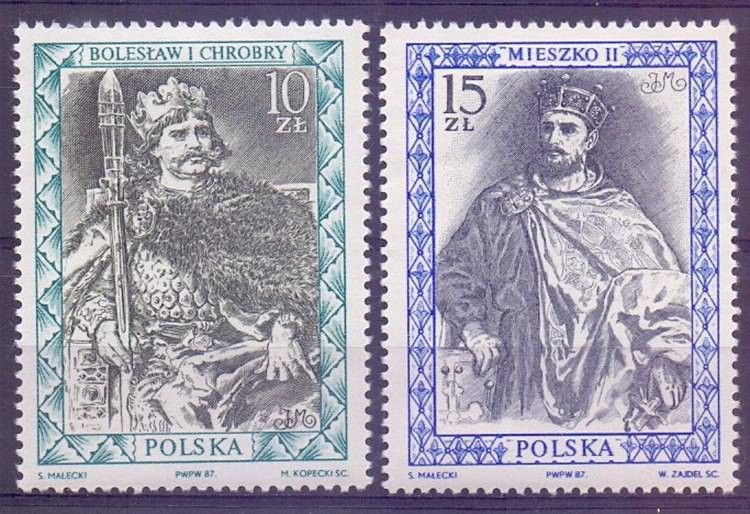 Znaczek Polska 1987 Mi 3131-3132 Fi 2983-2984 Czyste **