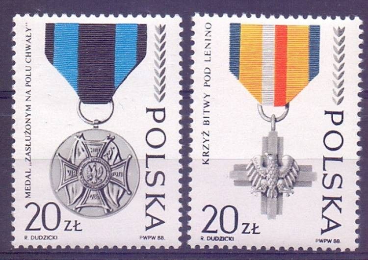 Znaczek Polska 1988 Mi 3165-3166 Fi 3017-3018 Czyste **