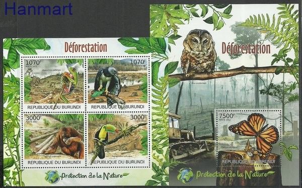 Znaczek Burundi 2012 Mi ark2580-2583+bl240 Czyste **