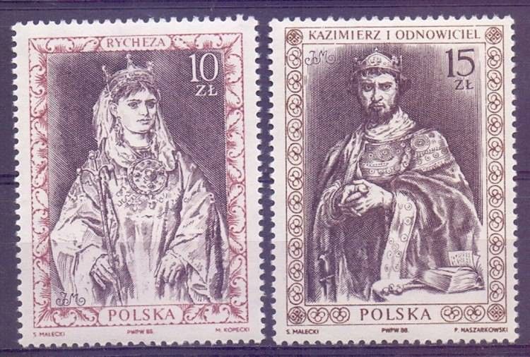 Znaczek Polska 1988 Mi 3178-3179 Fi 3030-3031 Czyste **