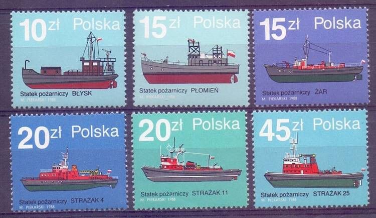 Znaczek Polska 1988 Mi 3184-3189 Fi 3036-3041 Czyste **