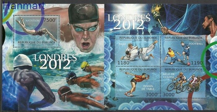 Znaczek Burundi 2012 Mi ark2715-2718+bl267 Czyste **