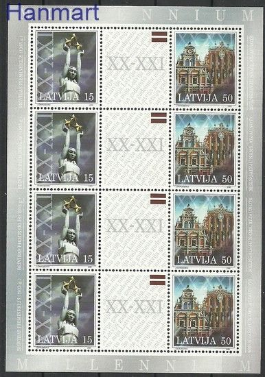 Znaczek Łotwa 2000 Mi ark 529-530 Czyste **