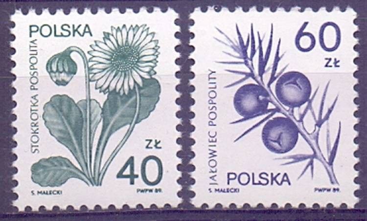 Znaczek Polska 1989 Mi 3214-3215 Fi 3066-3067 Czyste **