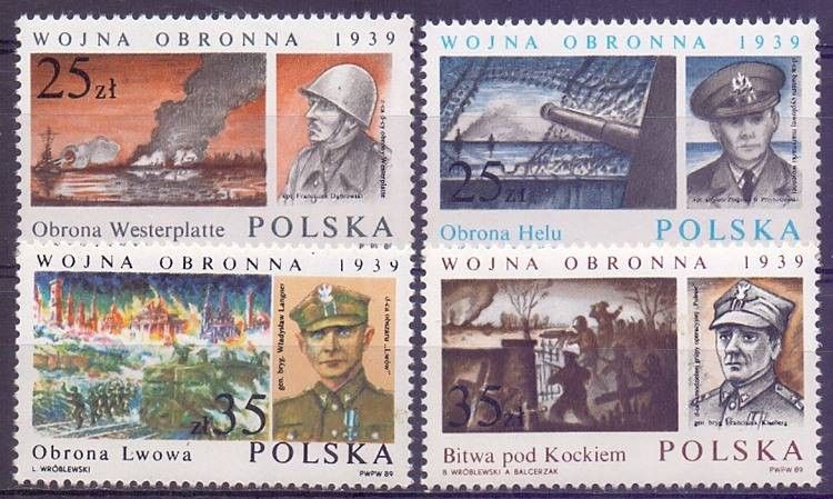 Znaczek Polska 1989 Mi 3216-3219 Fi 3068-3071 Czyste **