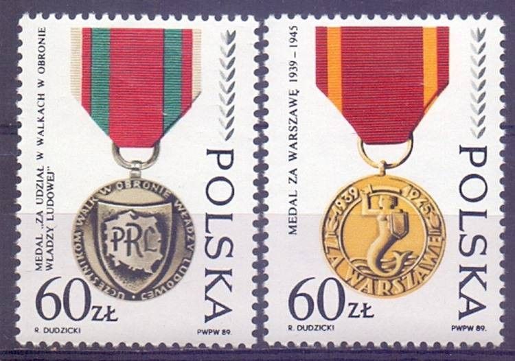 Znaczek Polska 1989 Mi 3225-3226 Fi 3077-3078 Czyste **